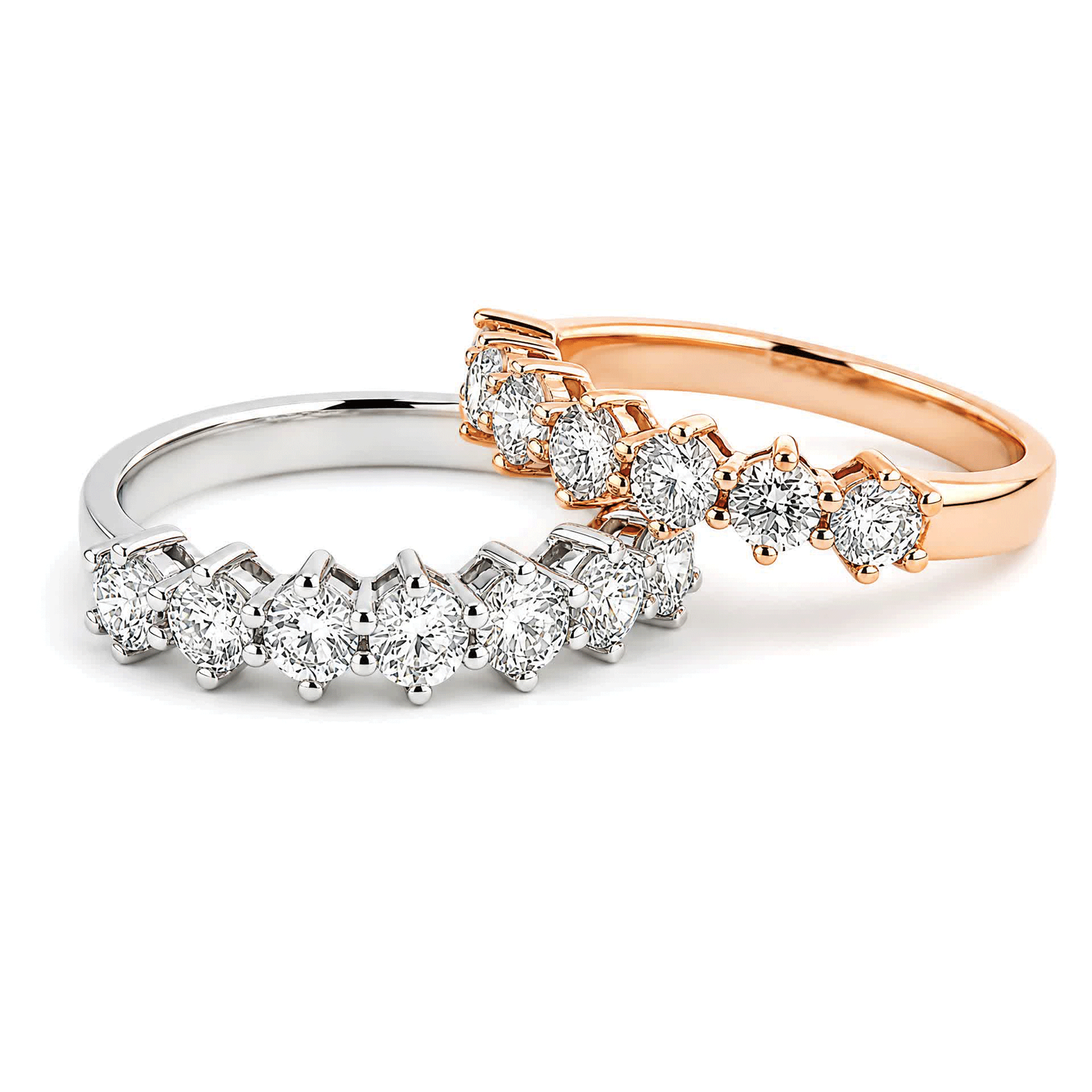18K Gold Single Row Half Eternity