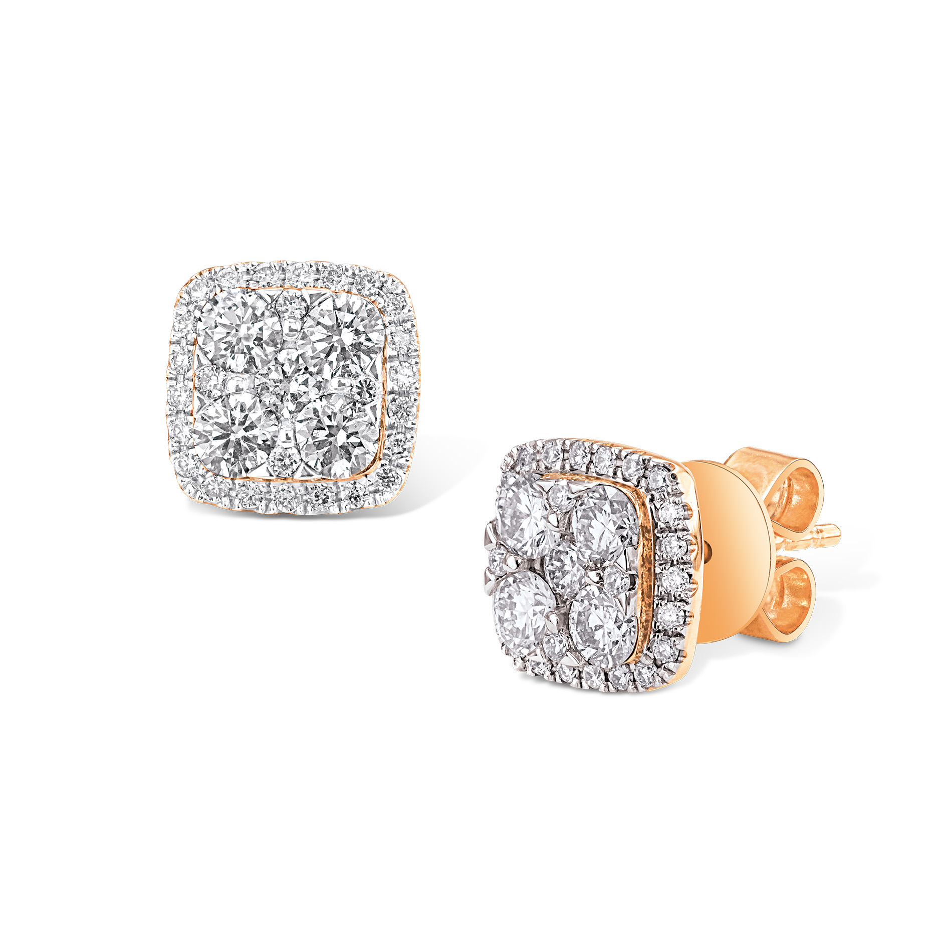 18K Gold Diamond Earrings